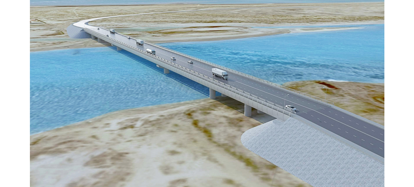 Президент Туркменистана принял участие в церемонии закладки нового автомобильного моста через залив Гарабогаз кёл